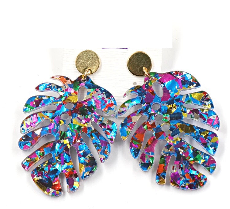 Ladies Customized Monstera Leaf Earrings