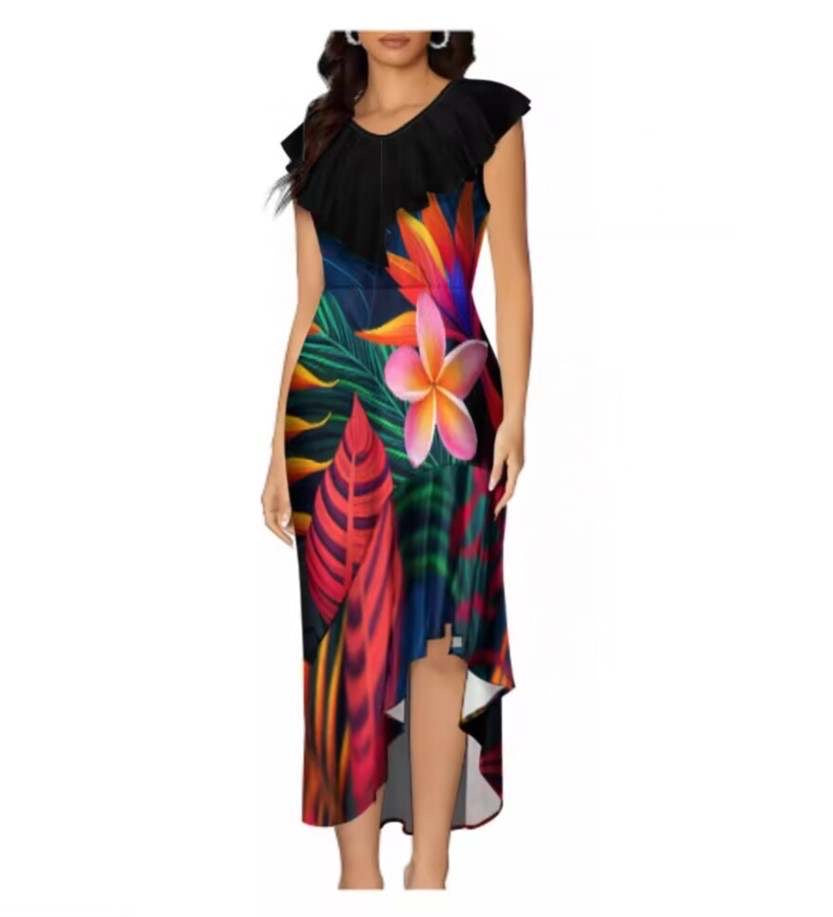 A trendy Ruffle shoulder Dress for Ladies