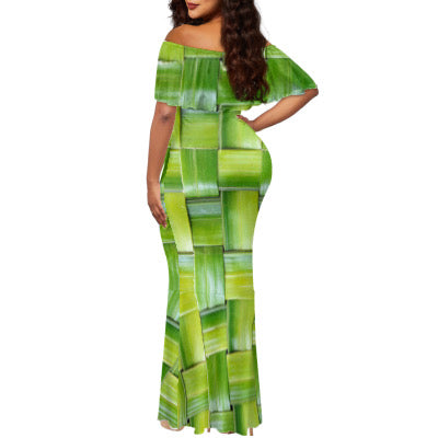 Ladies coconut leaf pattern dress