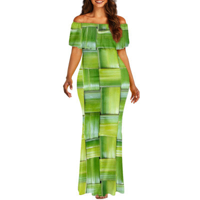 Ladies coconut leaf pattern dress