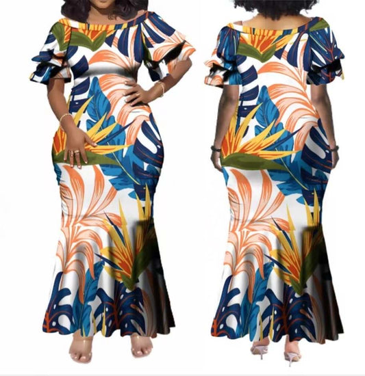 An elegant maxi Bodycon fishtail dress