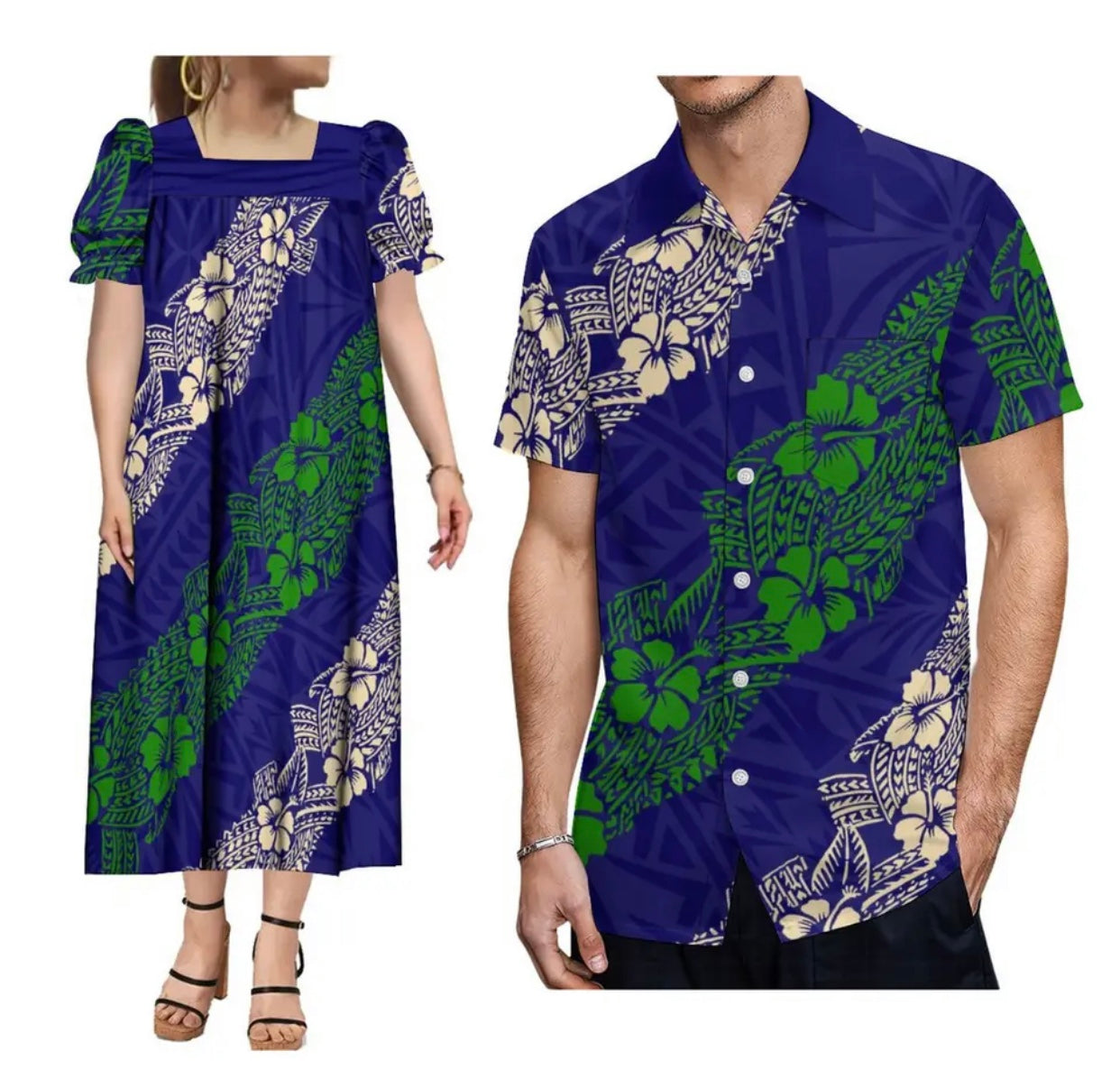 Ladies Dress & Men’s matching Shirt in different Colours and Styles