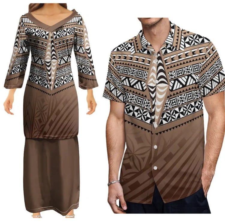 Men’s shirt with Ladies Matching Dress in Different Colours & Styles