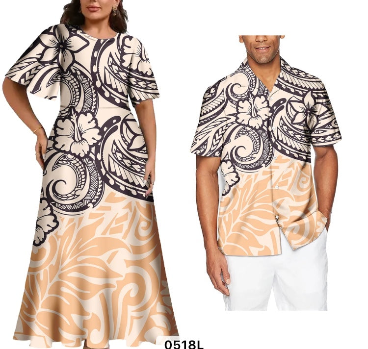 Women’s 2 pieces set with Men’s matching Shirt