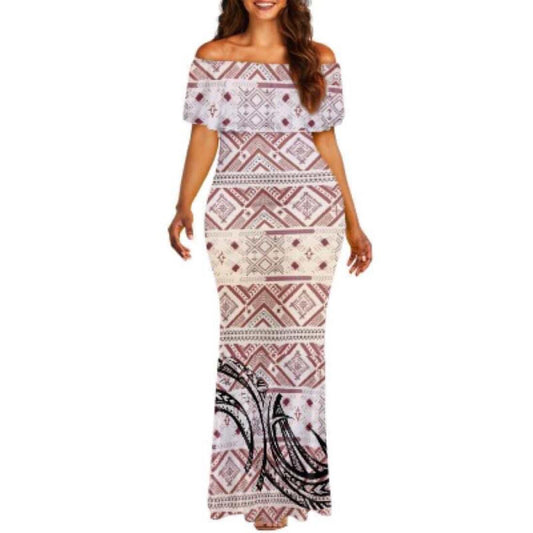 Samoan Tribal off shoulder dress
