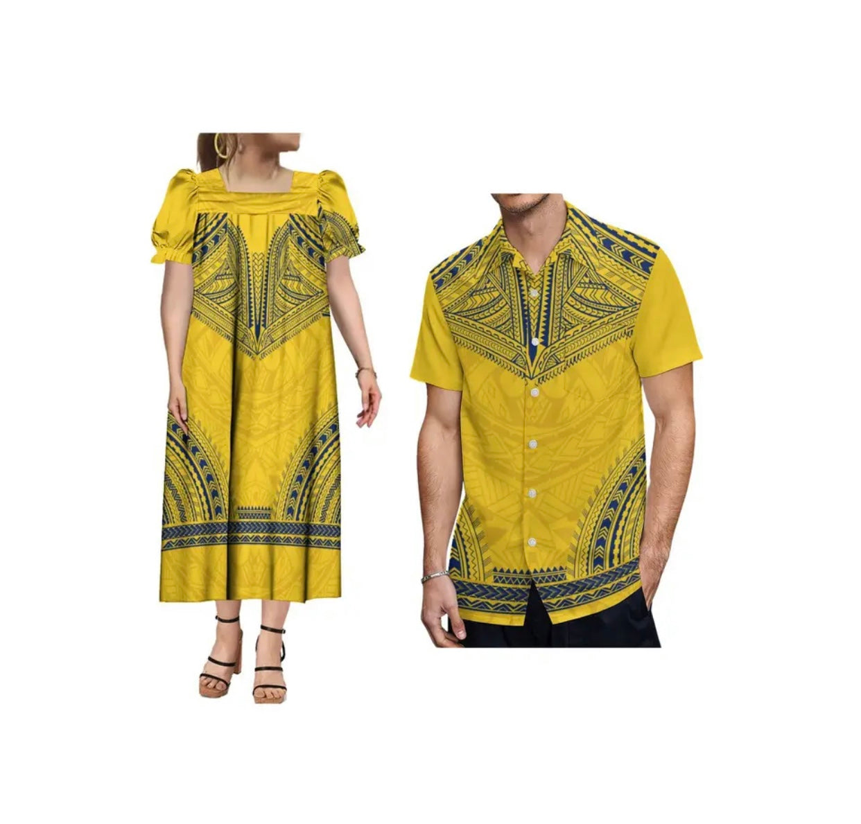 Ladies Dress & Men’s matching Shirt in different Colours and Styles