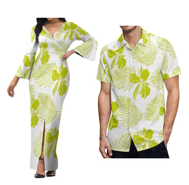 Ladies Dress with Men’s Matching Shirt in Different Styles & Colours