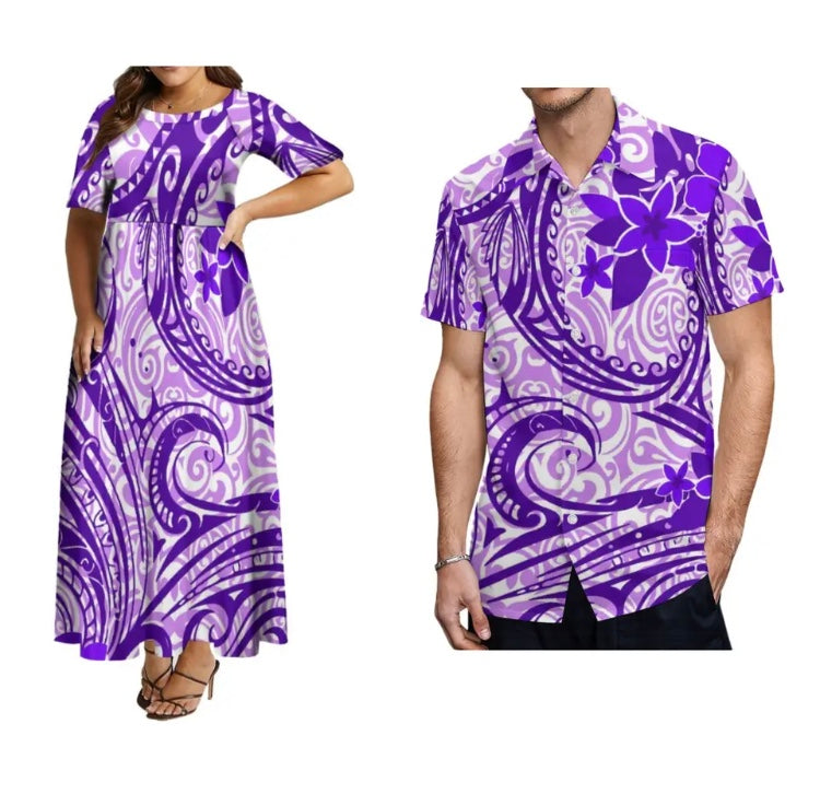 Men’s shirt with Women’s Matching dress in Different Colours & Styles