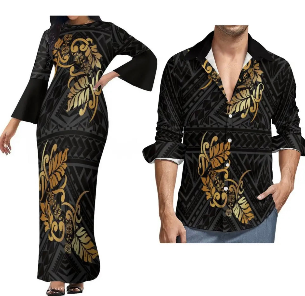 Ladies dress and Men’s matching shirt