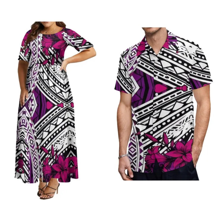 Men’s shirt with Women’s Matching dress in Different Colours & Styles
