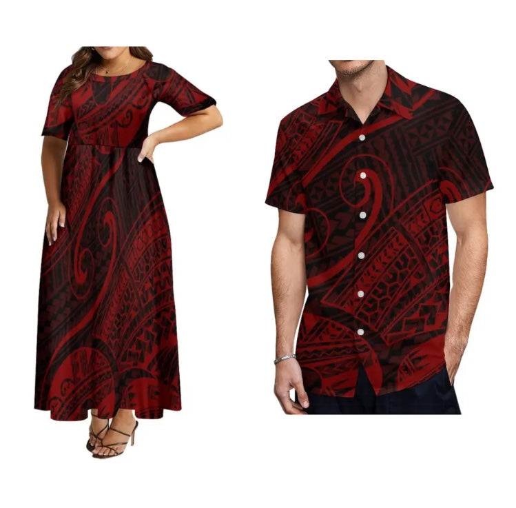 Men’s shirt with Women’s Matching dress in Different Colours & Styles