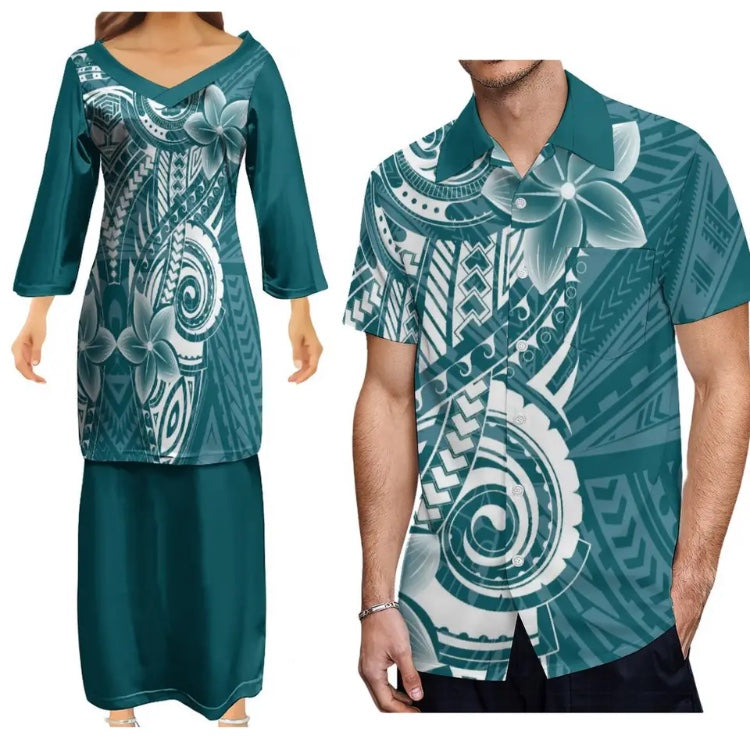 Men’s shirt with Ladies Matching Dress in Different Colours & Styles