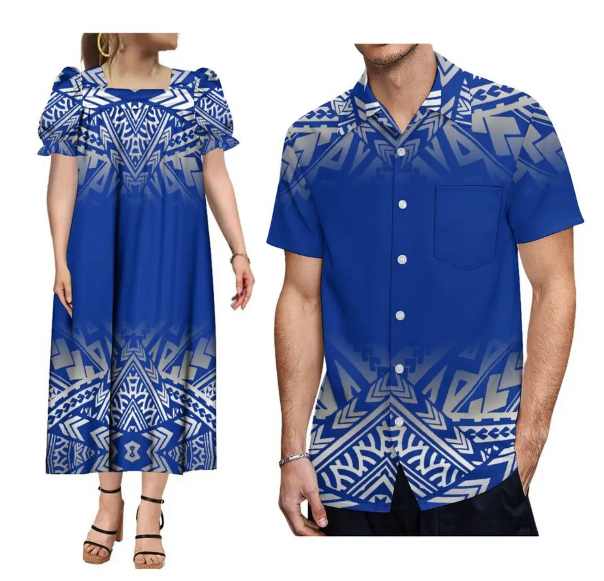 Ladies Dress & Men’s matching Shirt in different Colours and Styles