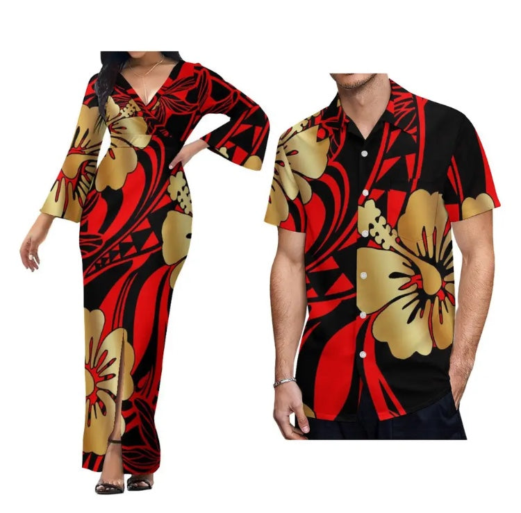 Ladies Dress with Men’s Matching Shirt in Different Styles & Colours