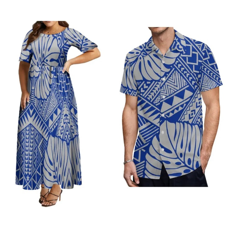 Men’s shirt with Women’s Matching dress in Different Colours & Styles