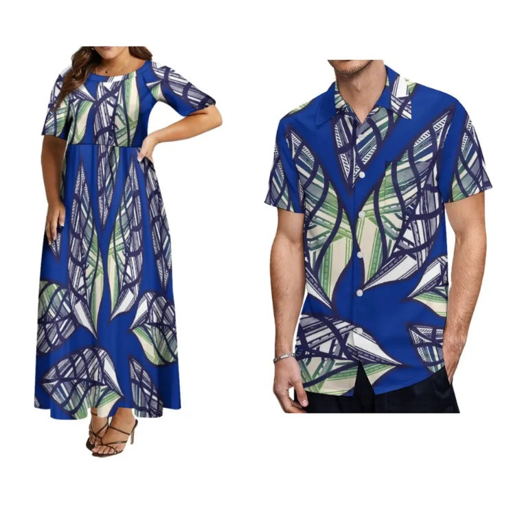 Men’s shirt with Women’s Matching dress in Different Colours & Styles