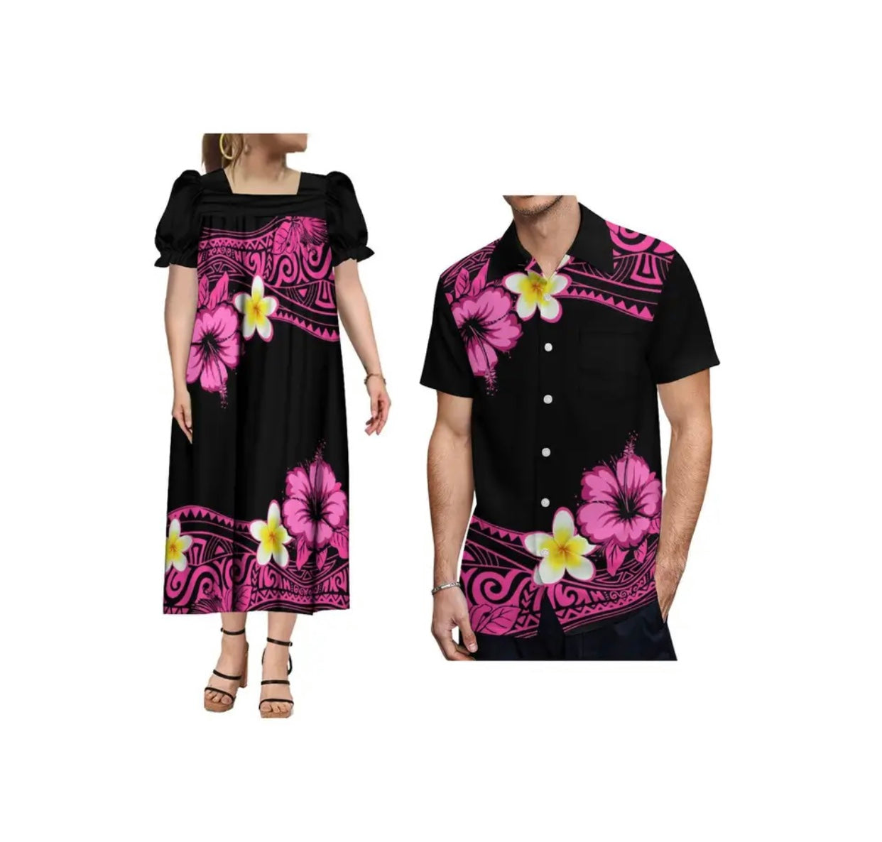 Ladies Dress & Men’s matching Shirt in different Colours and Styles