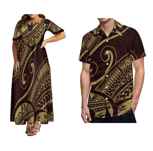 Men’s shirt with Women’s Matching dress in Different Colours & Styles
