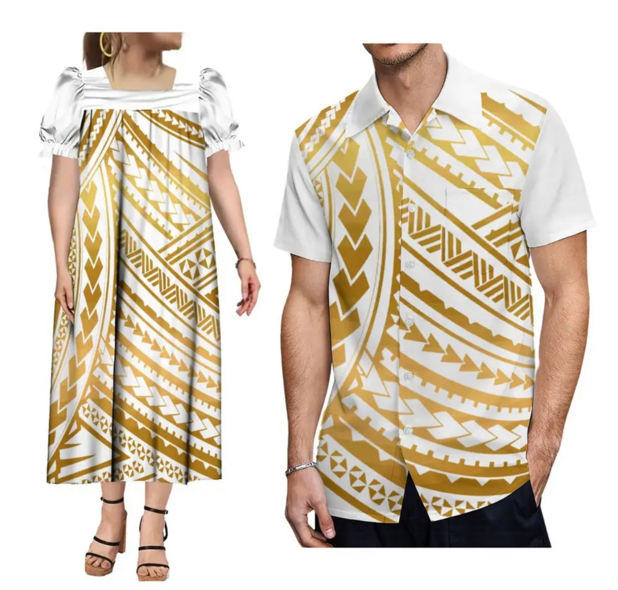 Ladies Dress & Men’s matching Shirt in different Colours and Styles