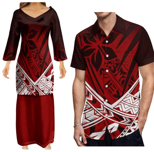 Men’s shirt with Ladies Matching Dress in Different Colours & Styles