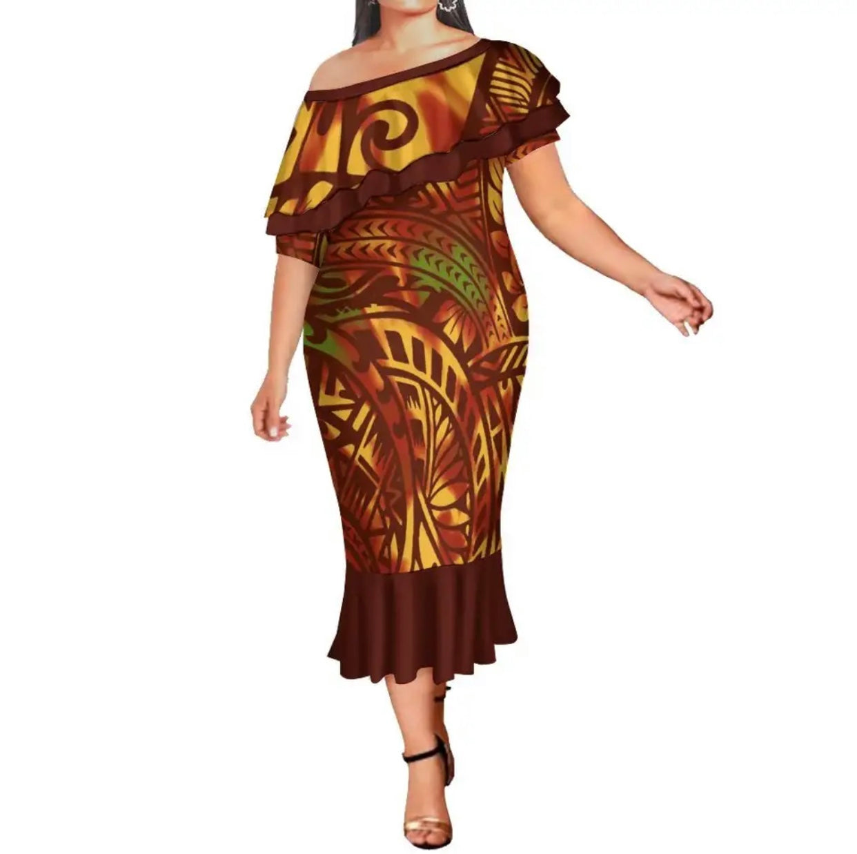 Polynesian off shoulder dress for Pre- Order