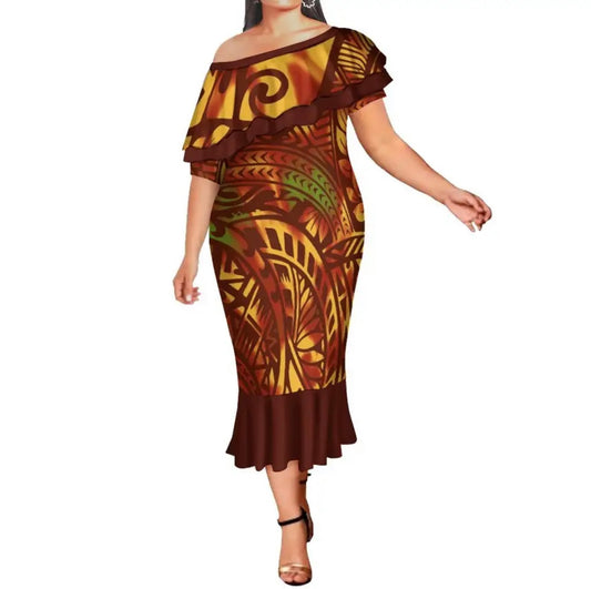 Polynesian off shoulder dress for Pre- Order